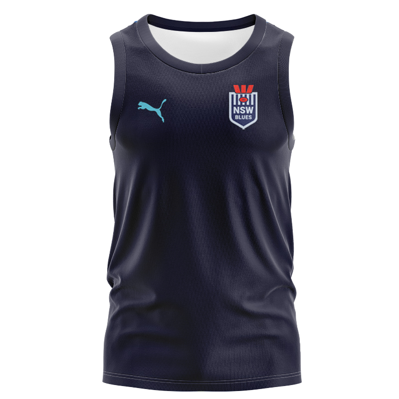 NRL NSW Blues 2024 Traing Black Singlet