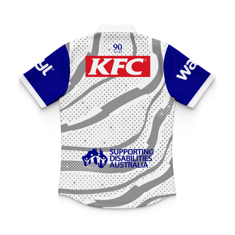 Kid's NRL Canterbury-Bankstown Bulldogs 2025 White Training Polo Shirt