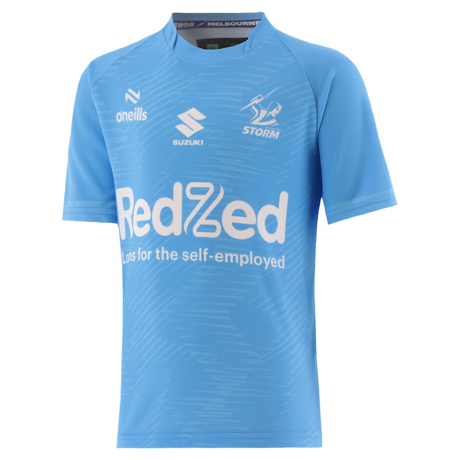 Kid's NRL Melbourne Storm 2025 Blue Training Jersey