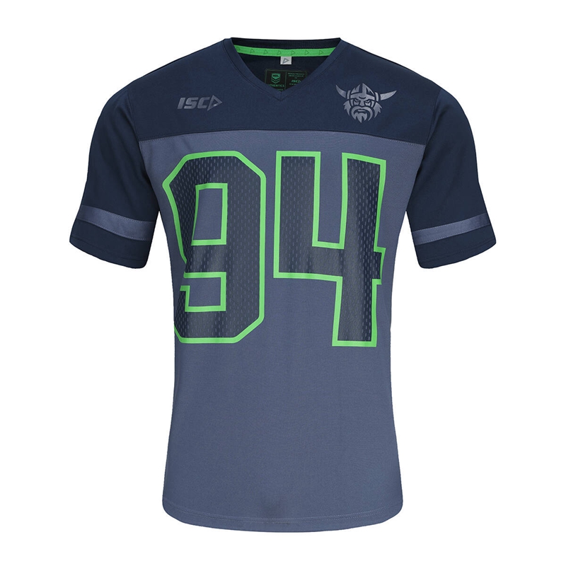 NRL Canberra Raiders 2024 Grid Iron #94 Navy Gray Jersey