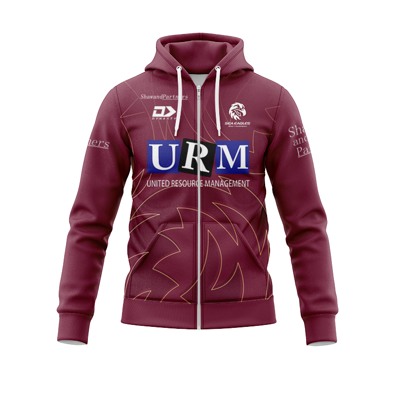 NRL Manly Warringah Sea Eagles 2025 Maroon Training Zipper Hoodie