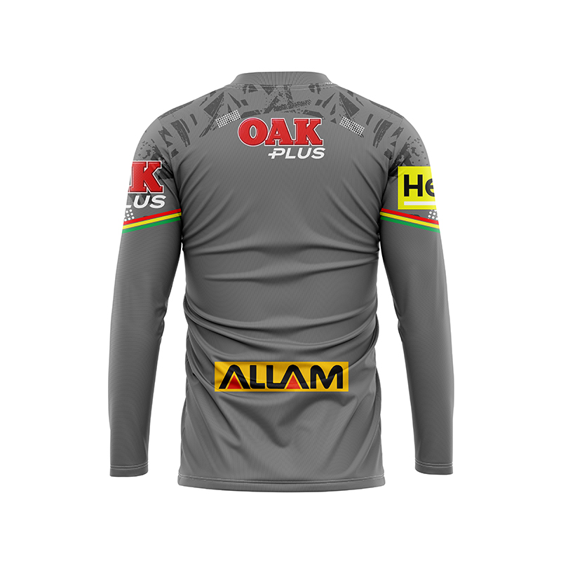 NRL Penrith Panthers 2024 Long Sleeve Grey Training Jersey