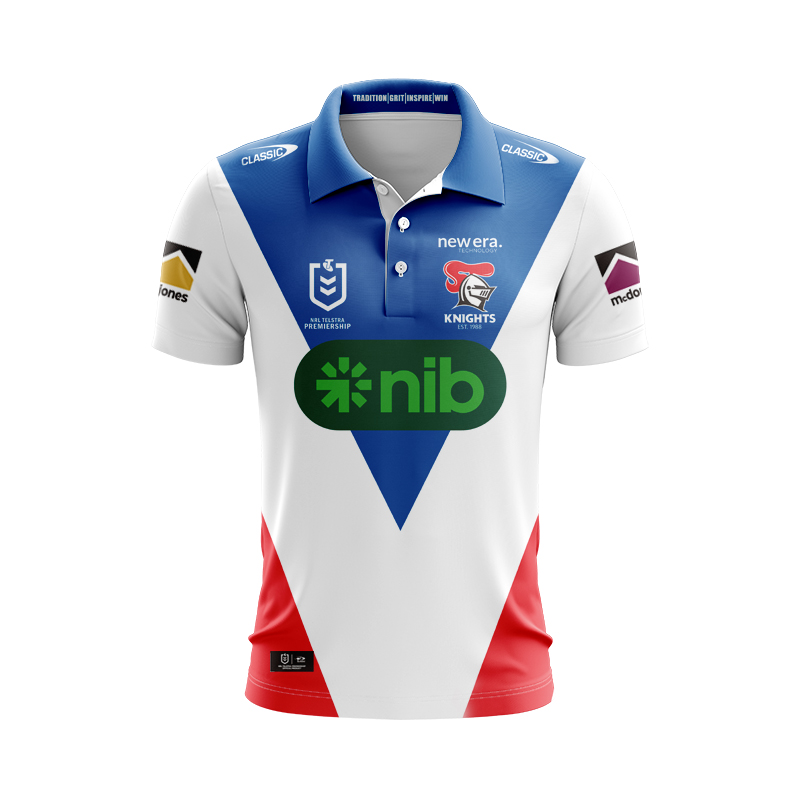 NRL Newcastle Knights 2025 Away Polo Shirt