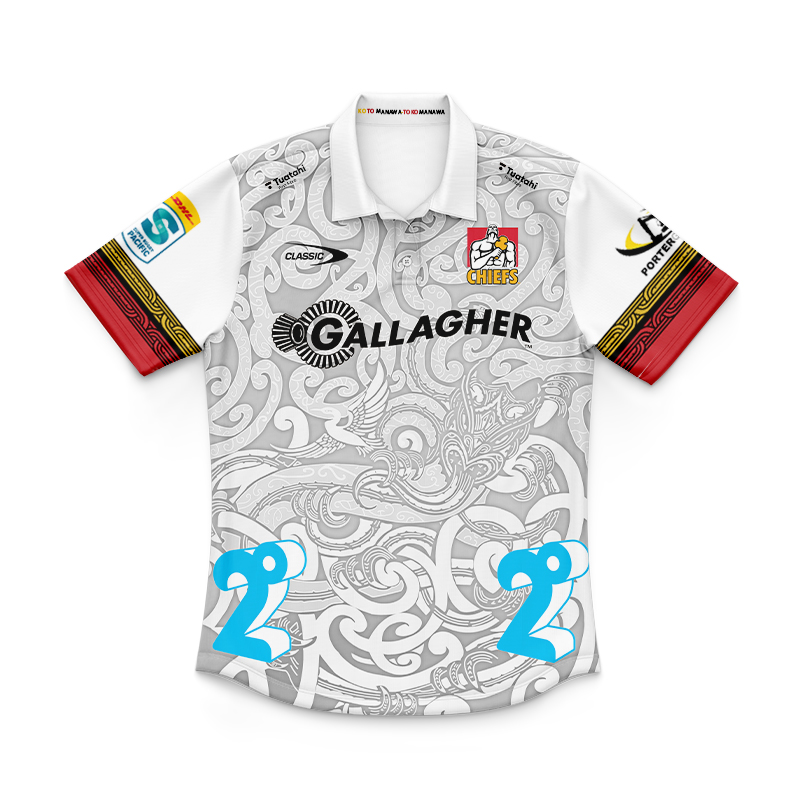 Kid's Waikato Chiefs Super Rugby 2024 Away Polo Shirt