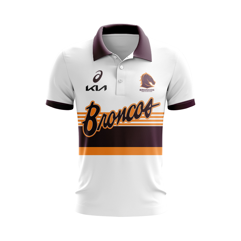 NRL Brisbane Broncos 2025 Run Out Polo Shirt