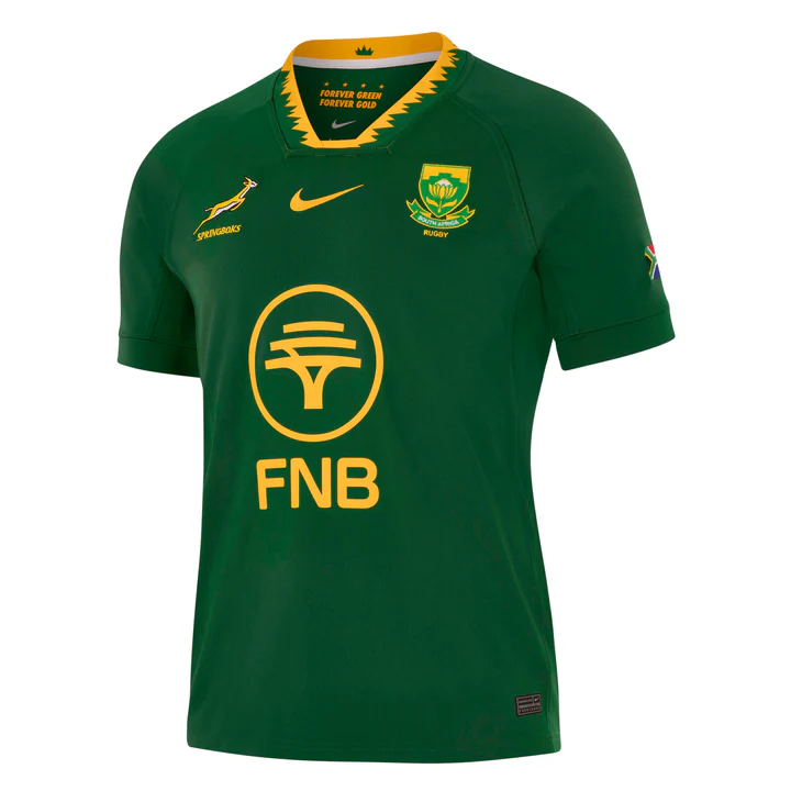 South Africa Springboks Home 2025 Stadium Jersey Gorge Green/University Gold