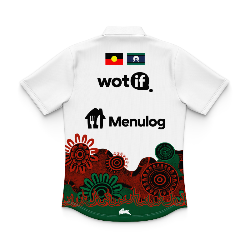 Kid's NRL South Sydney Rabbitohs 2025 Indigenous Training Polo Shirt