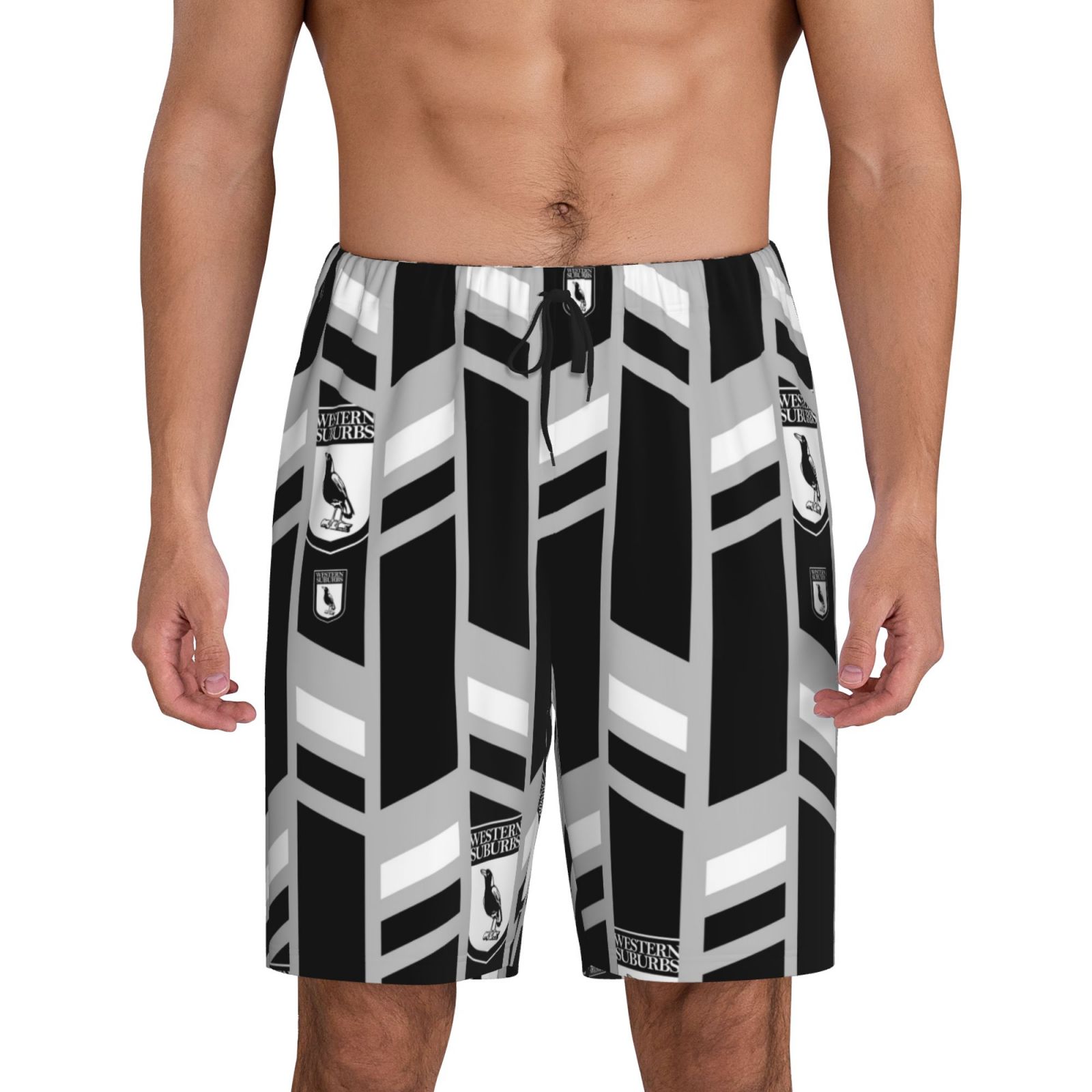 Western Suburbs Magpies Men's Short Pajama Pants SPP3148