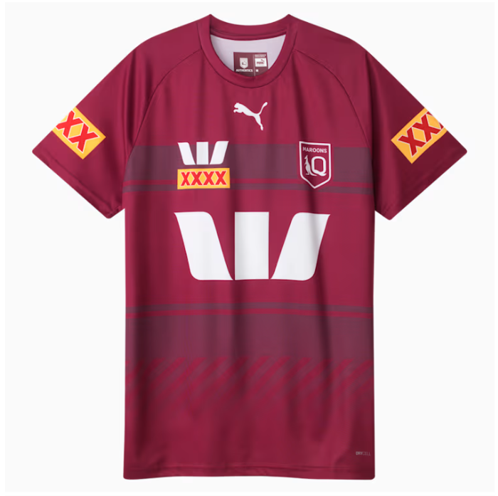 NRL QLD Maroons 2025 Red Training Jersey