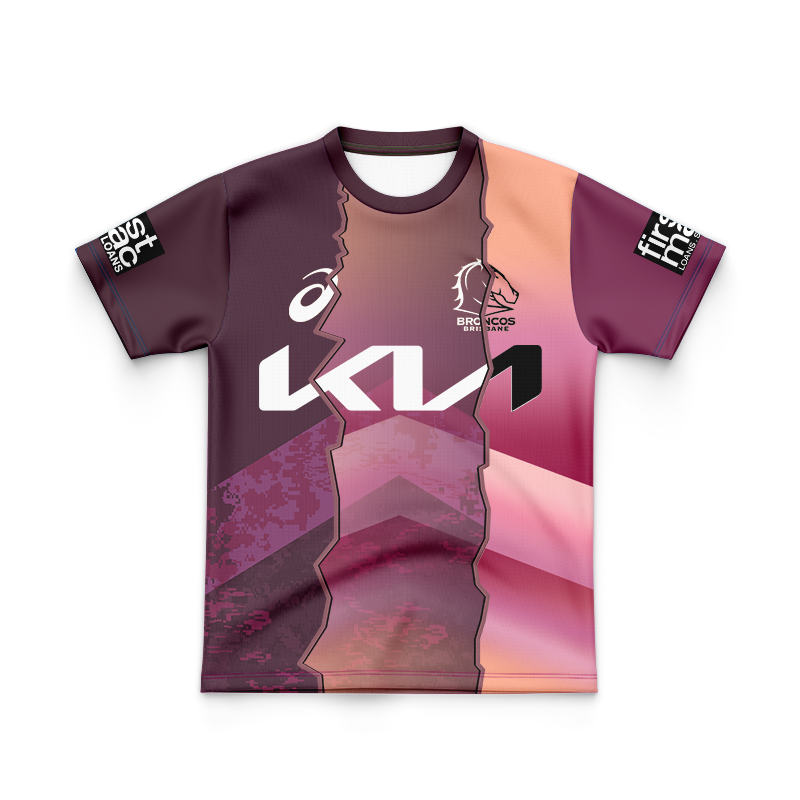 Kid's NRL Brisbane Broncos 2024 Sunstone Training Mix Jersey