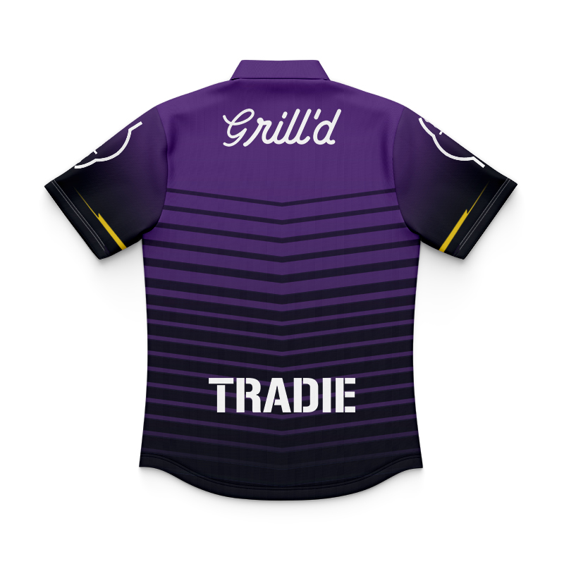 Kid's NRL Melbourne Storm 2025 Purple Warm Up Polo Shirt