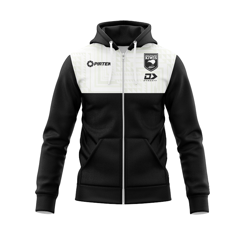 New Zealand Kiwis 2024 Black Media Zipper Hoodie