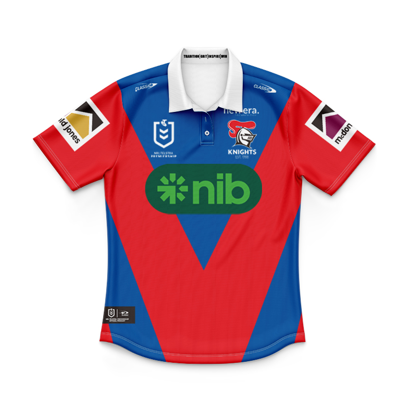 Kid's NRL Newcastle Knights 2025 Home Polo Shirt
