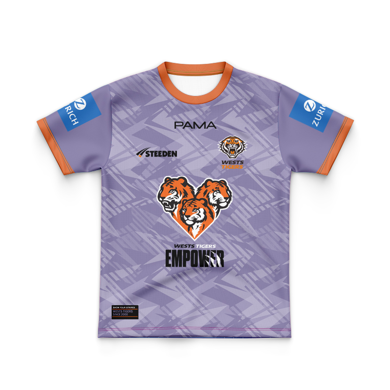 Kid's NRL Wests Tigers 2025 Purple Training Jersey
