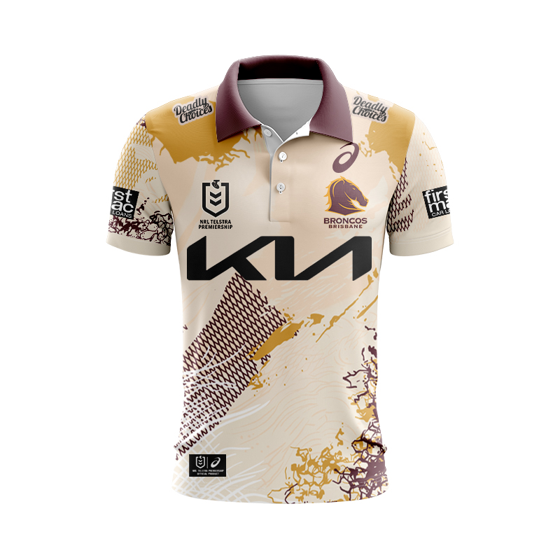 NRL Brisbane Broncos 2025 Indigenous Polo Shirt