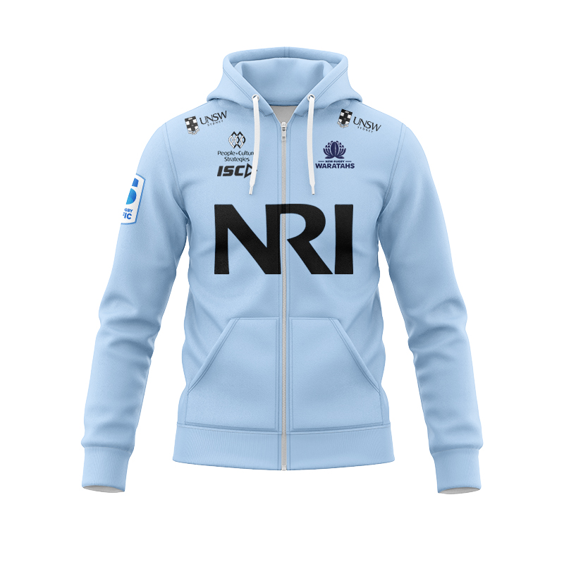 NSW Waratahs Super Rugby 2025 Home Zipper Hoodie