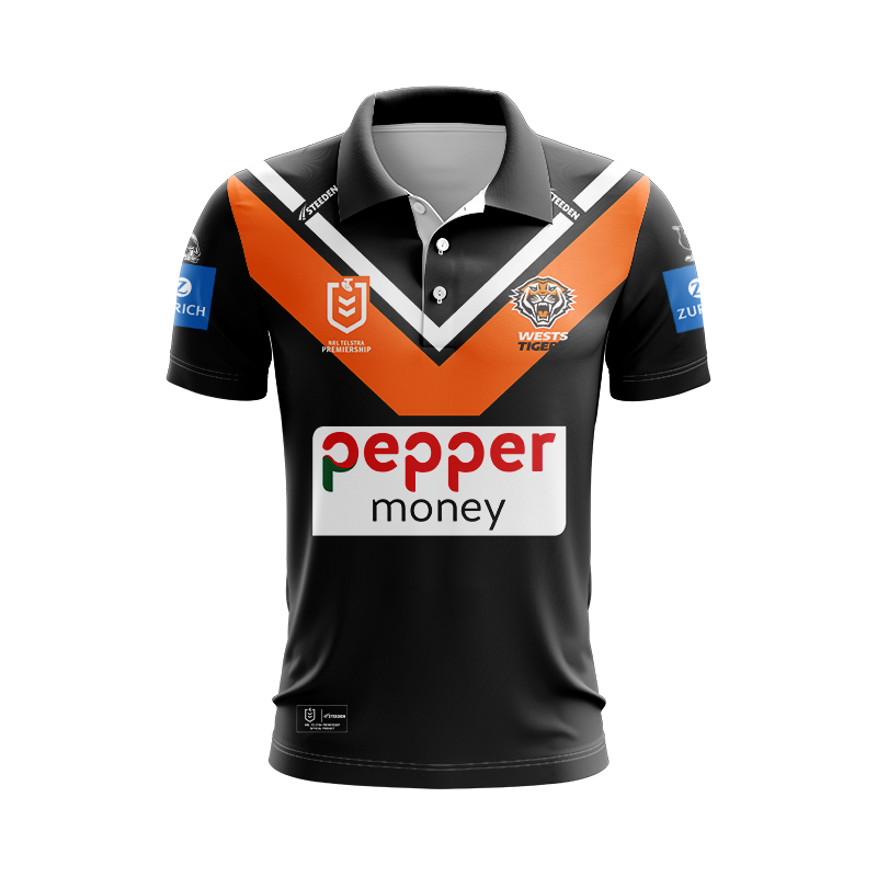 NRL Wests Tigers 2025 Home Polo Shirt