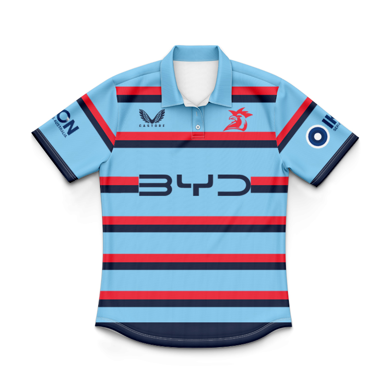 Kid's NRL Sydney Roosters 2025 Blue Training Polo Shirt