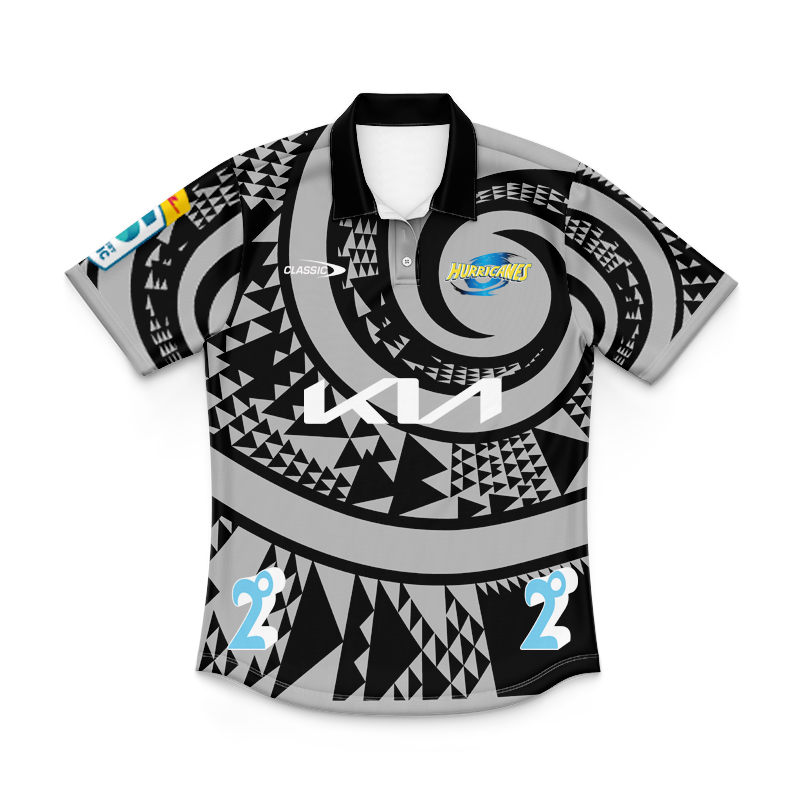 Kid's Wellington Hurricanes Super Rugby 2024 Away Polo Shirt