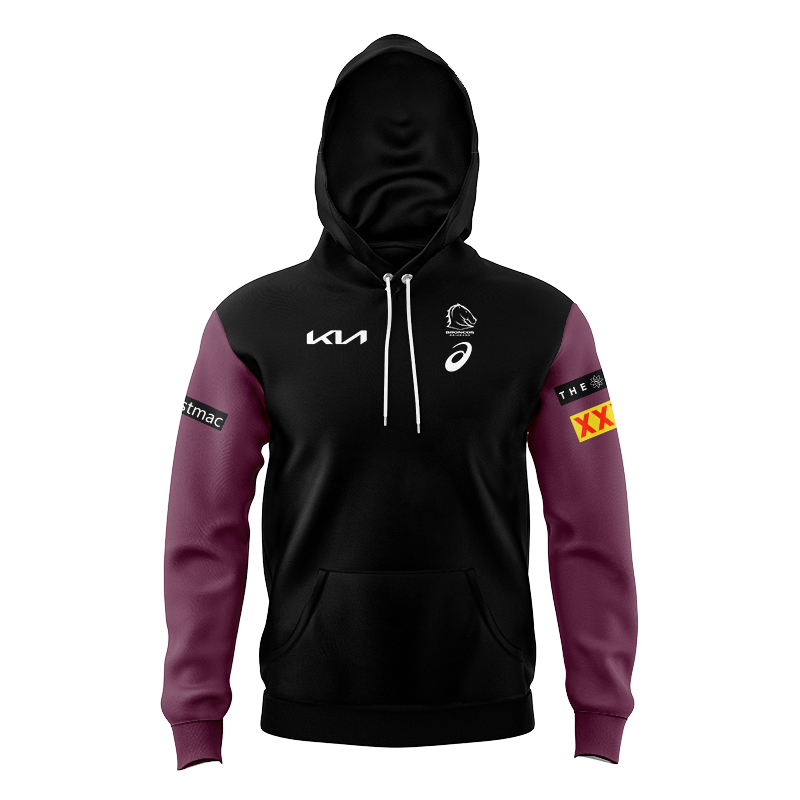 Kid's NRL Brisbane Broncos 2024 Black Training Hoodie