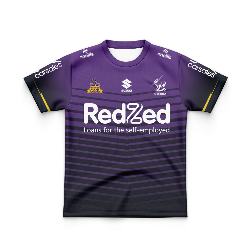 Kid's NRL Melbourne Storm 2025 Purple Warm Up Jersey