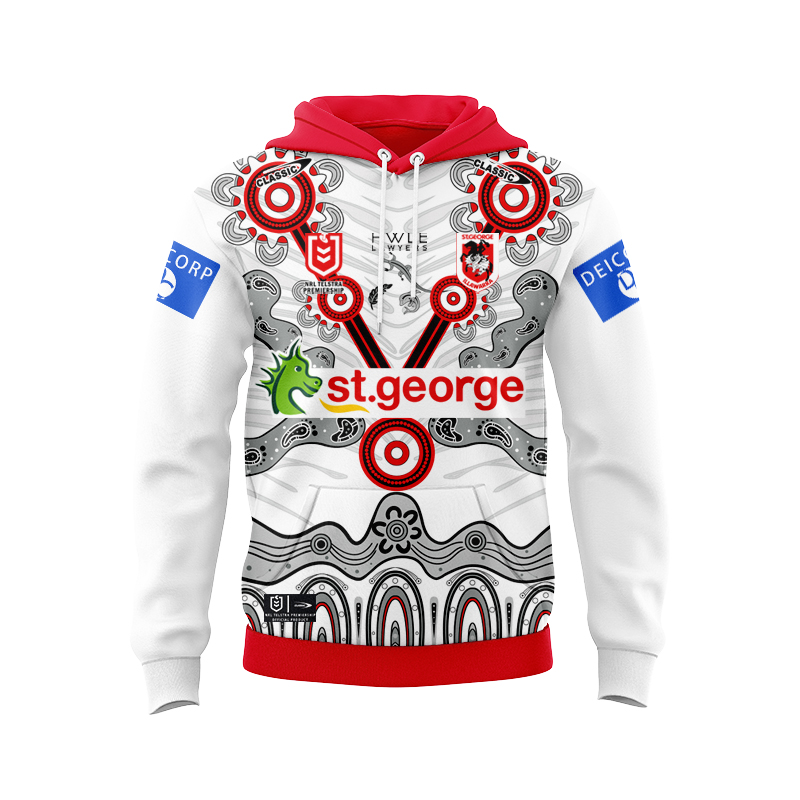 NRL St George Illawarra Dragons 2024 Indigenous Hoodie