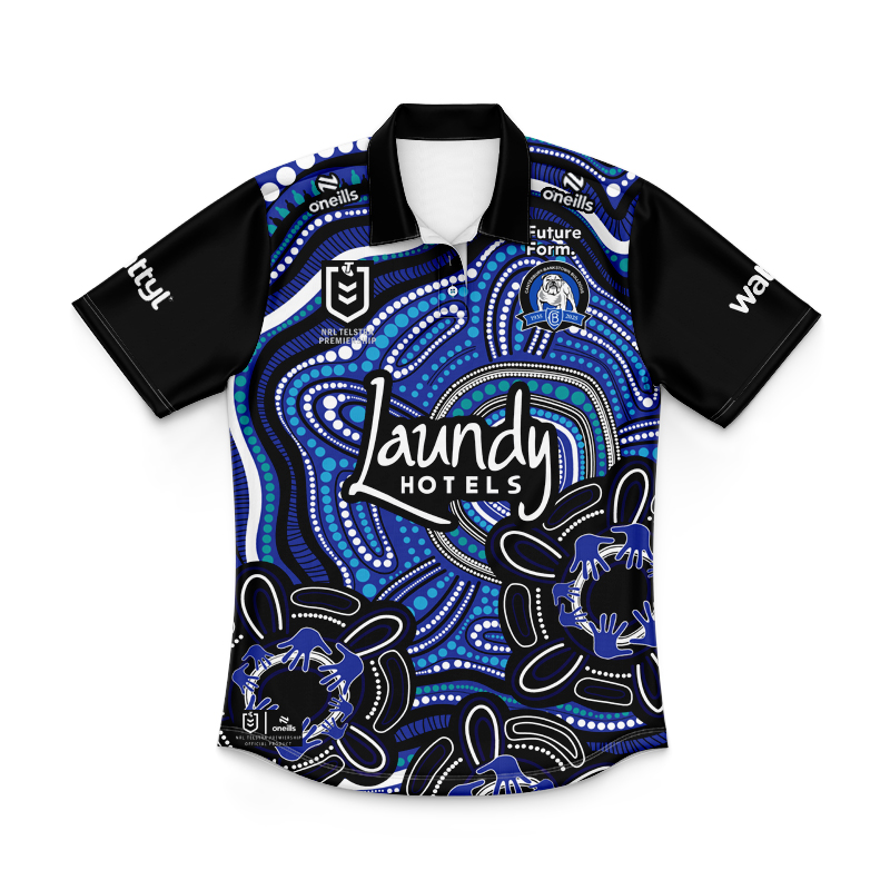 Kid's NRL Canterbury-Bankstown Bulldogs 2025 Indigenous Polo Shirt