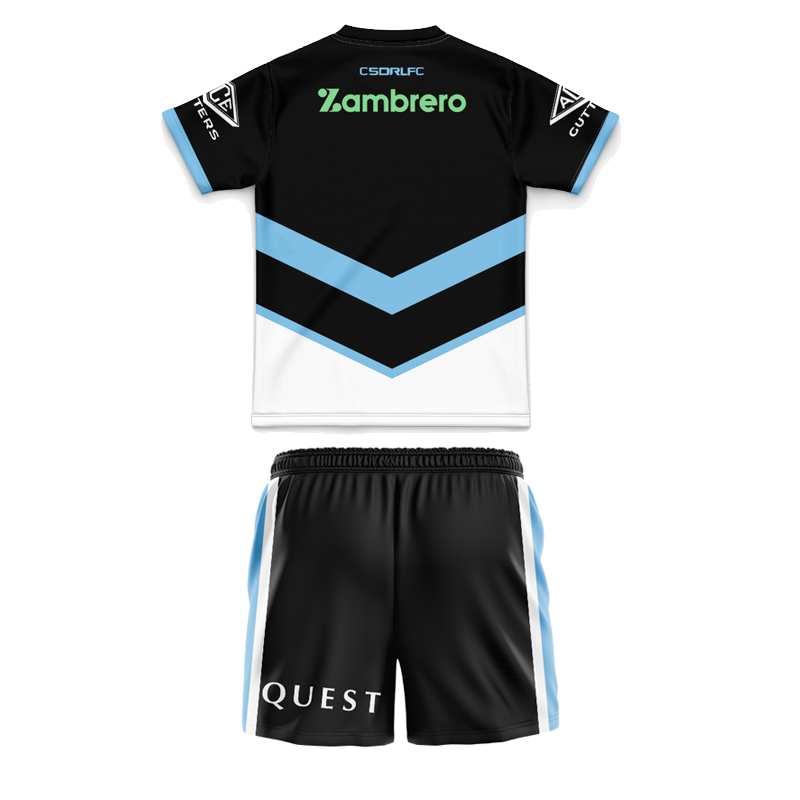 Kid's NRL Cronulla-Sutherland Sharks 2025 Away Jersey+Shorts