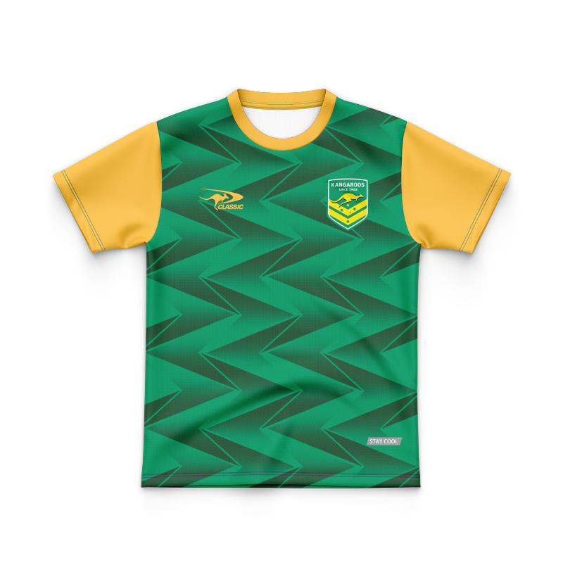 Kid's Australia Kangaroos 2024 Green Pro Training Jersey