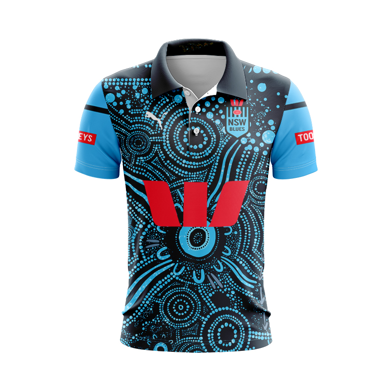 NRL NSW Blues 2024 Indigenous Polo Shirt