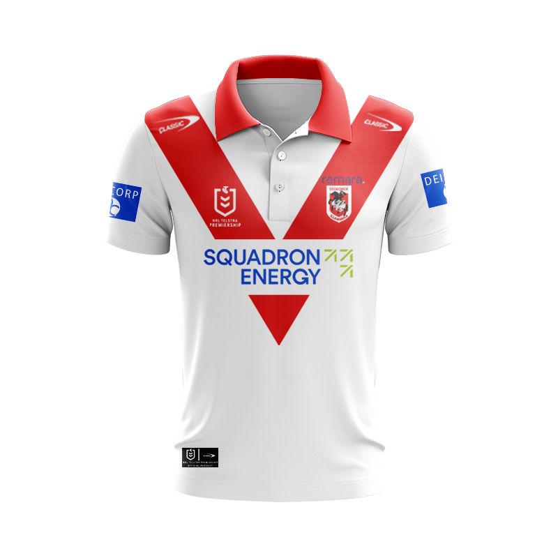 NRL St George Illawarra Dragons 2025 Home Polo Shirt