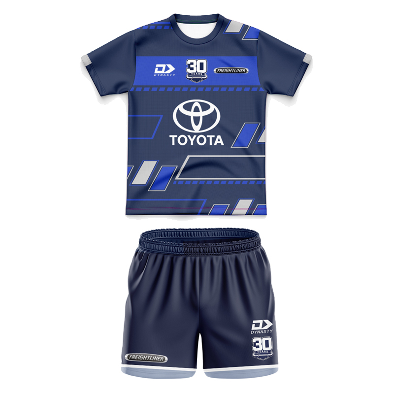 Kid's NRL North Queensland Cowboys 2025 Blue Training Jersey+Shorts