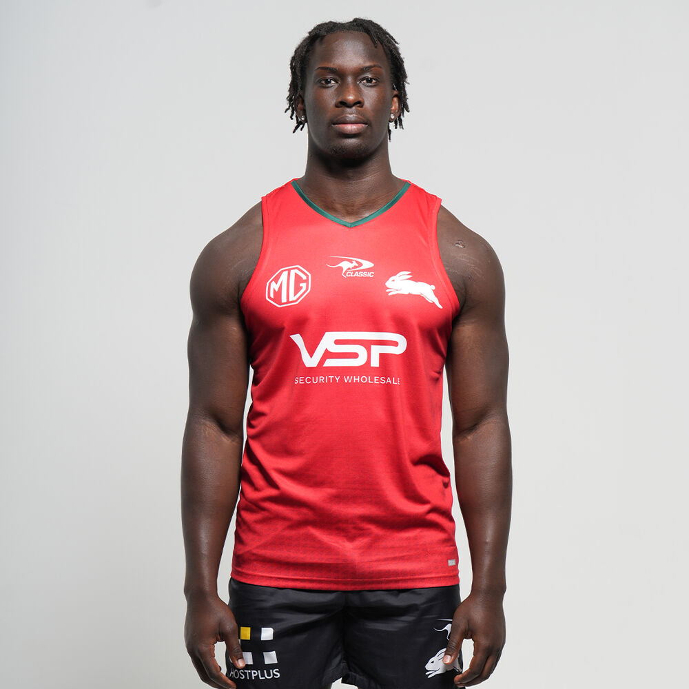 NRL South Sydney Rabbitohs 2025 Red Pro Training Singlet