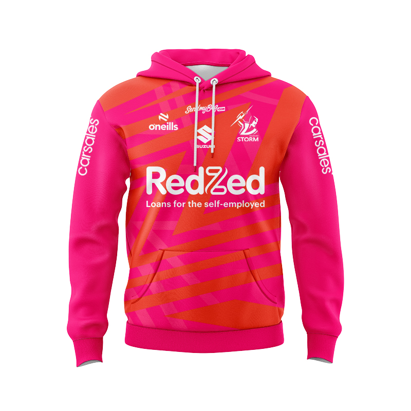 NRL Melbourne Storm 2025 Orange Warm Up Hoodie