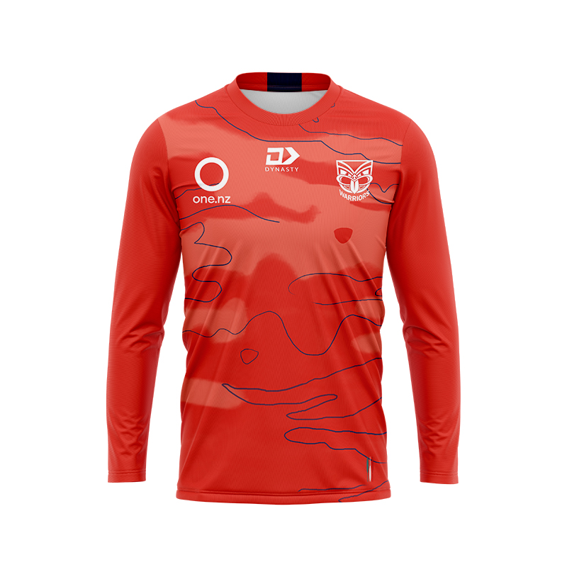 NRL New Zealand Warriors 2024 Long Sleeve Dynasty Pre-Season Training Jersey