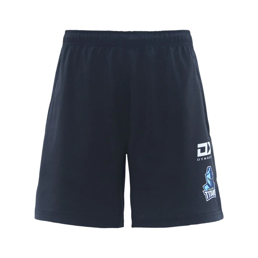 NRL Gold Coast Titans 2025 Mens Black Gym Shorts