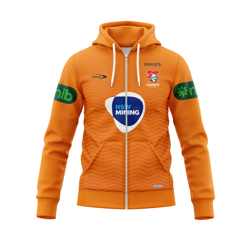 NRL Newcastle Knights 2024 Mining Training Zipper Hoodie