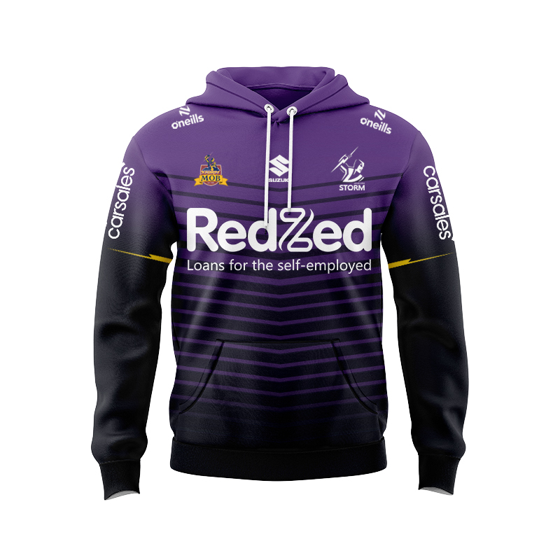 NRL Melbourne Storm 2025 Purple Warm Up Hoodie