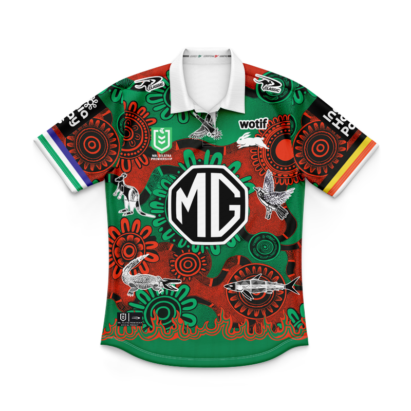 Kid's NRL South Sydney Rabbitohs 2025 Indigenous Polo Shirt