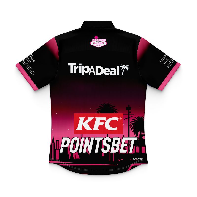 Kid's NRL Manly Warringah Sea Eagles 2024 Las Vegas Warm Up Polo Shirt