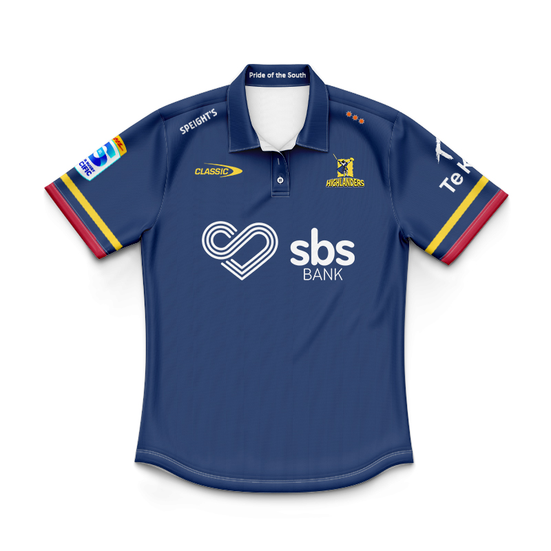 Kid's Otago Highlanders Super Rugby 2025 Home Polo Shirt