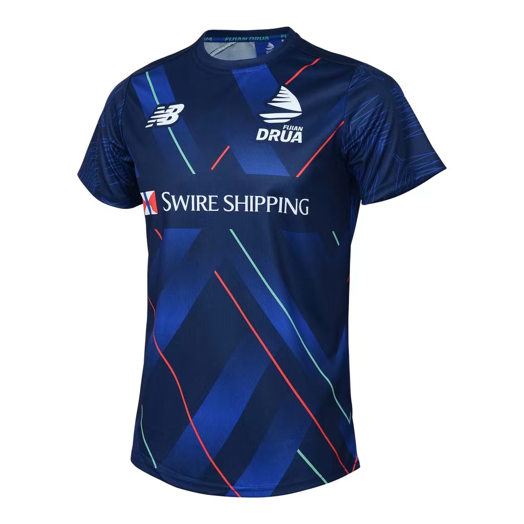 Fijian Drua Super Rugby 2025 Blue Training Jersey