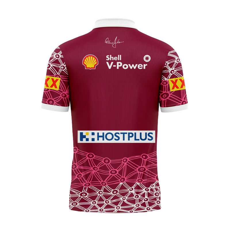 NRL QLD Maroons 2025 Indigenous Polo Shirt