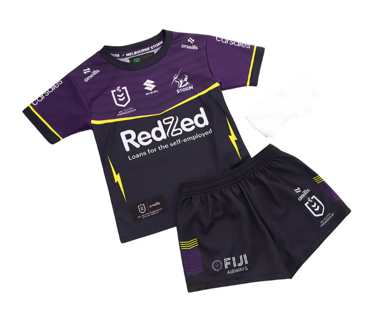 Kid's NRL Melbourne Storm 2025 Home Jersey+Shorts
