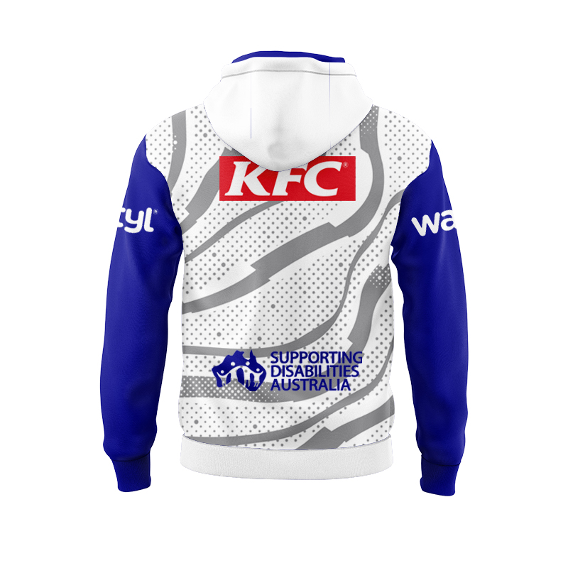 NRL Canterbury-Bankstown Bulldogs 2025 White Training Hoodie