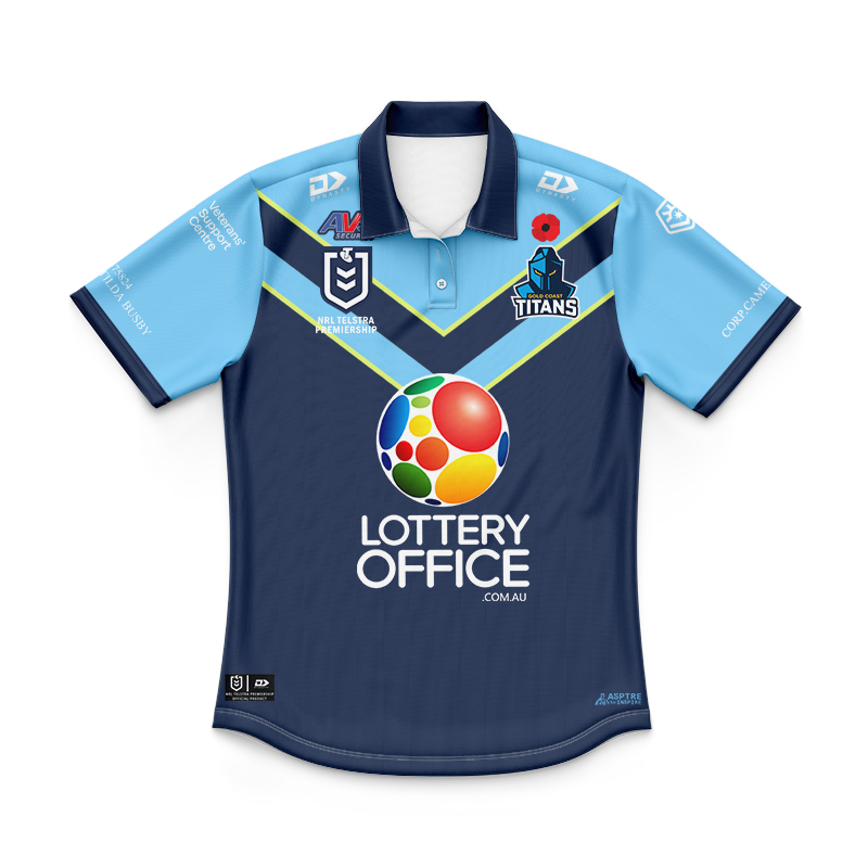 Kid's NRL Gold Coast Titans 2025 ANZAC Polo Shirt