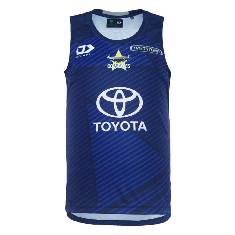 NRL North Queensland Cowboys 2024 Navy Training Singlet