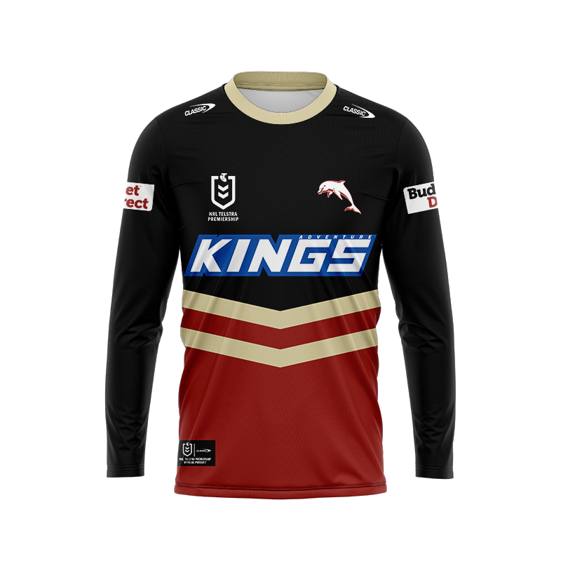 NRL Dolphins 2024 Long Sleeve Training Jersey