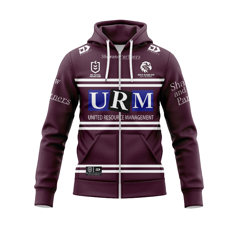NRL Manly Warringah Sea Eagles 2025 Home Zipper Hoodie