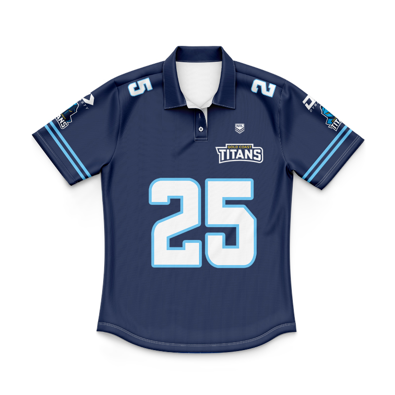 Kid's NRL Gold Coast Titans 2025 #25 Gridiron Polo Shirt